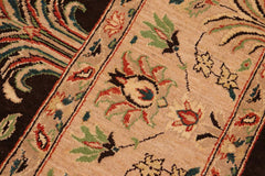 handmade Traditional Kafkaz Brown Tan Hand Knotted RECTANGLE 100% WOOL area rug 8X10