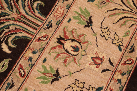 handmade Traditional Kafkaz Brown Tan Hand Knotted RECTANGLE 100% WOOL area rug 8x10