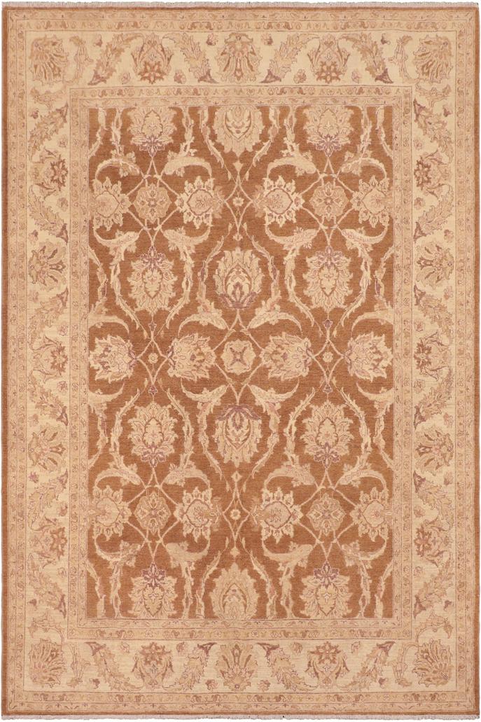 handmade Traditional Kafkaz Brown Beige Hand Knotted RECTANGLE 100% WOOL area rug 8X10