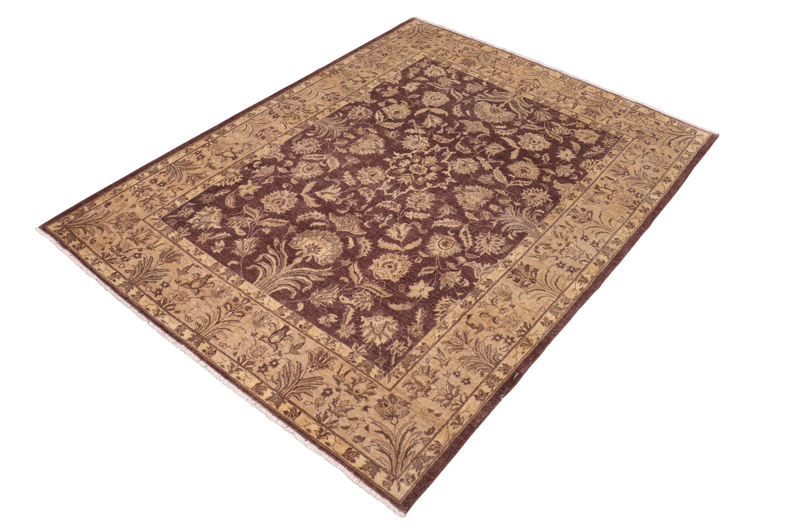 handmade Traditional Kafkaz Brown Tan Hand Knotted RECTANGLE 100% WOOL area rug 8x10
