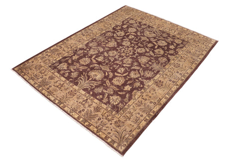 handmade Traditional Kafkaz Brown Tan Hand Knotted RECTANGLE 100% WOOL area rug 8x10