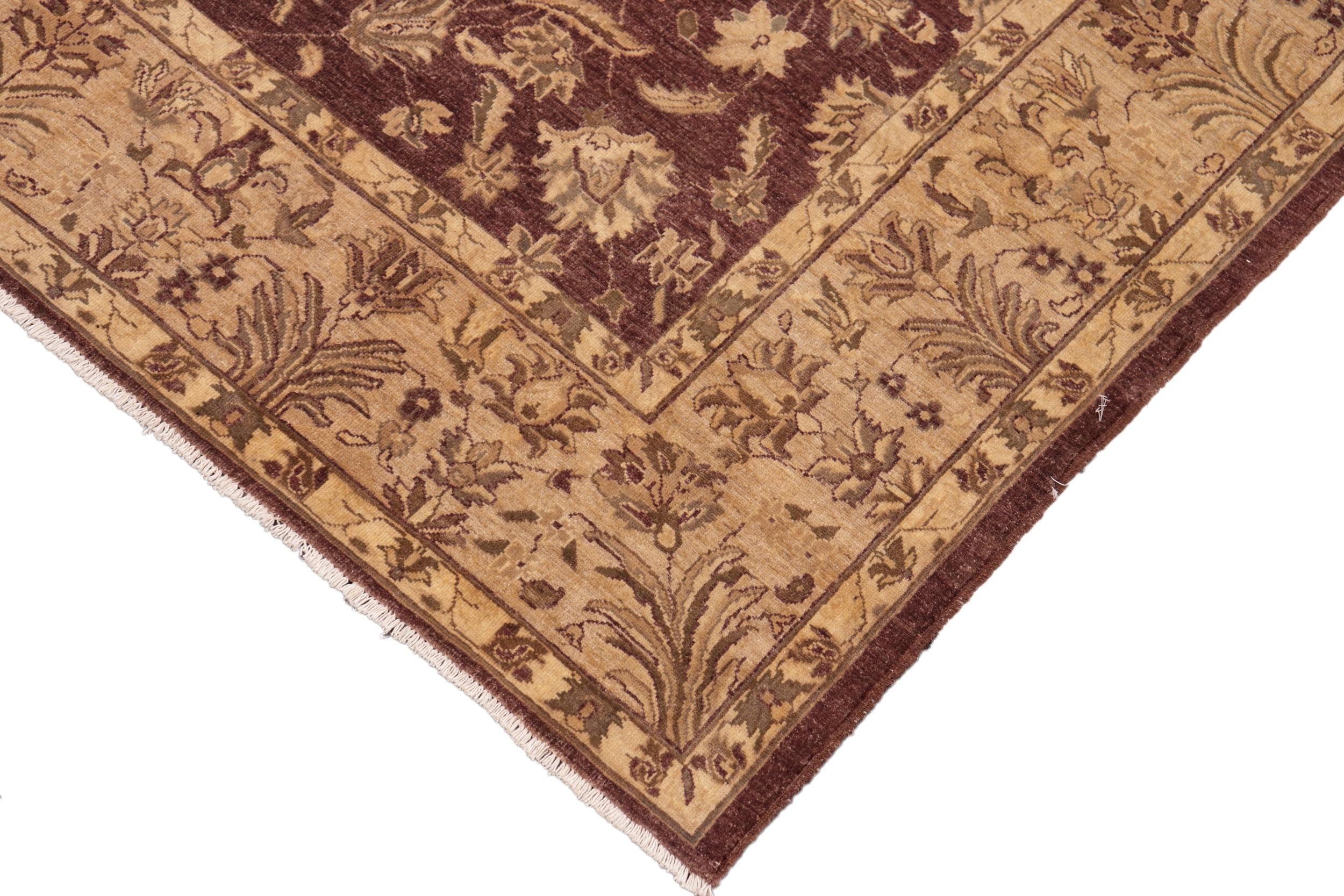 handmade Traditional Kafkaz Brown Tan Hand Knotted RECTANGLE 100% WOOL area rug 8x10