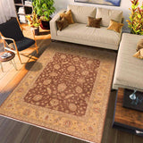 handmade Traditional Kafkaz Brown Gold Hand Knotted RECTANGLE 100% WOOL area rug 8 x 10