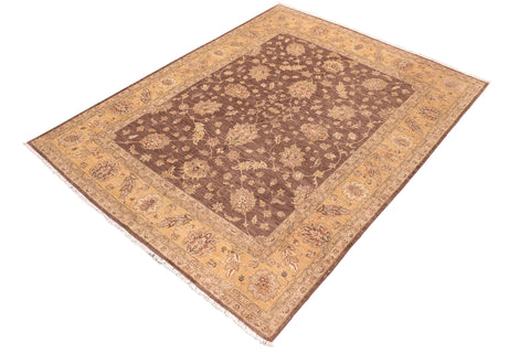 handmade Traditional Kafkaz Brown Gold Hand Knotted RECTANGLE 100% WOOL area rug 8x10