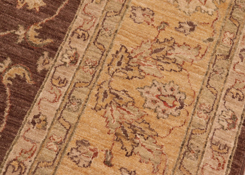 handmade Traditional Kafkaz Brown Gold Hand Knotted RECTANGLE 100% WOOL area rug 8x10