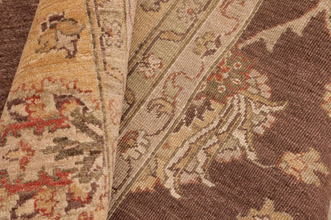 handmade Traditional Kafkaz Brown Gold Hand Knotted RECTANGLE 100% WOOL area rug 8x10