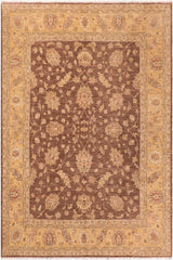 handmade Traditional Kafkaz Brown Gold Hand Knotted RECTANGLE 100% WOOL area rug 8X10