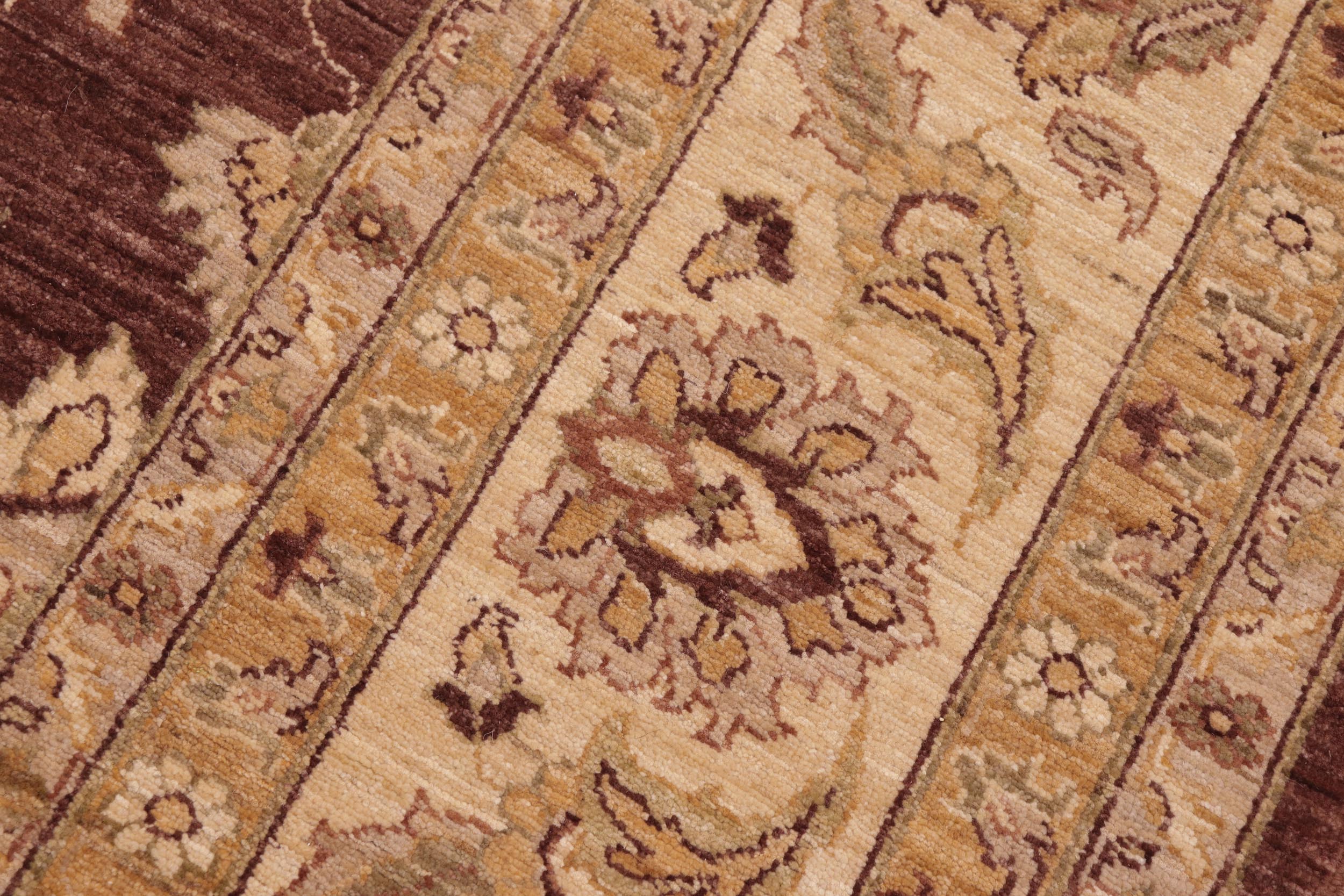 handmade Traditional Kafkaz Brown Beige Hand Knotted RECTANGLE 100% WOOL area rug 8x10