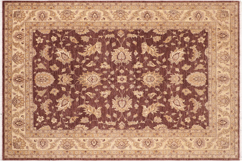 handmade Traditional Kafkaz Brown Beige Hand Knotted RECTANGLE 100% WOOL area rug 8x10