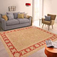 handmade Traditional Kafkaz Green Rust Hand Knotted RECTANGLE 100% WOOL area rug 8X10