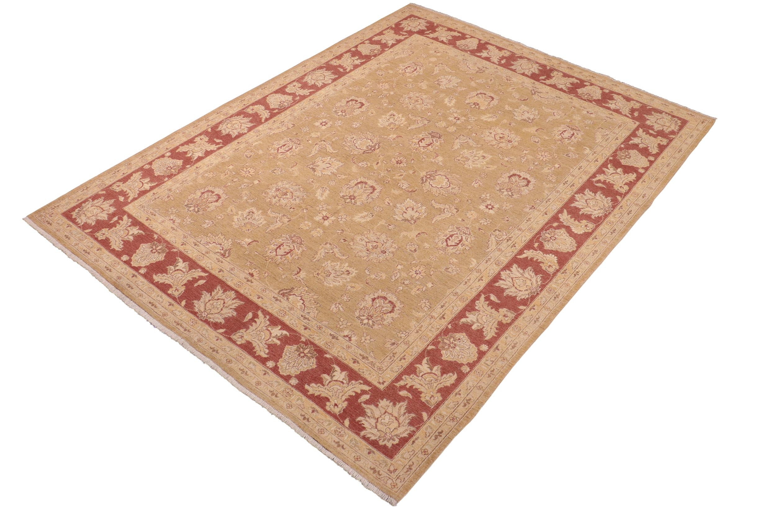 handmade Traditional Kafkaz Green Rust Hand Knotted RECTANGLE 100% WOOL area rug 8x10