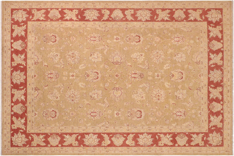 handmade Traditional Kafkaz Green Rust Hand Knotted RECTANGLE 100% WOOL area rug 8x10