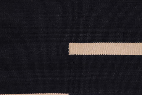 handmade Modern Kilim Black Beige Hand-Woven RECTANGLE 100% WOOL area rug 4x6