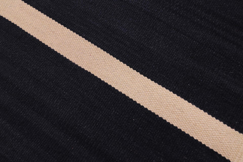 handmade Modern Kilim Black Beige Hand-Woven RECTANGLE 100% WOOL area rug 4x6