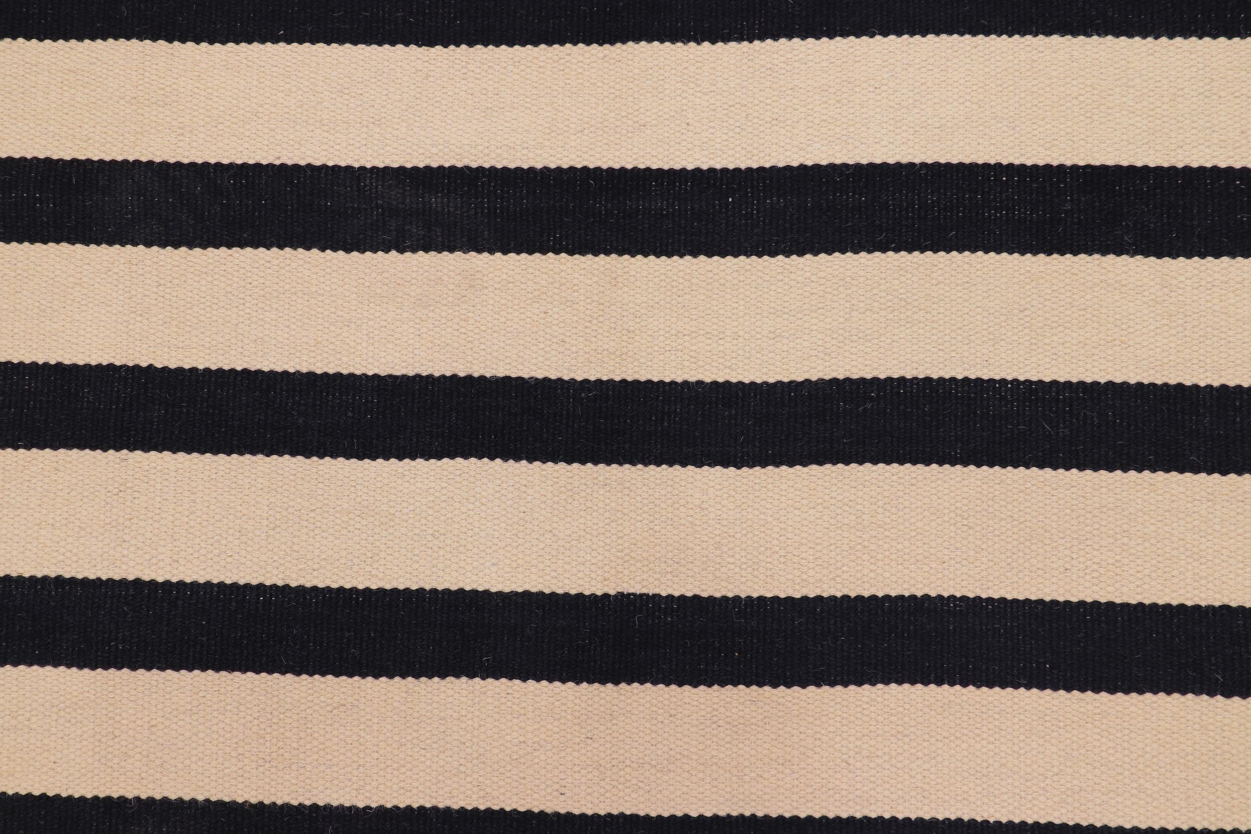 handmade Modern Kilim Beige Black Hand-Woven RECTANGLE 100% WOOL area rug 5x6