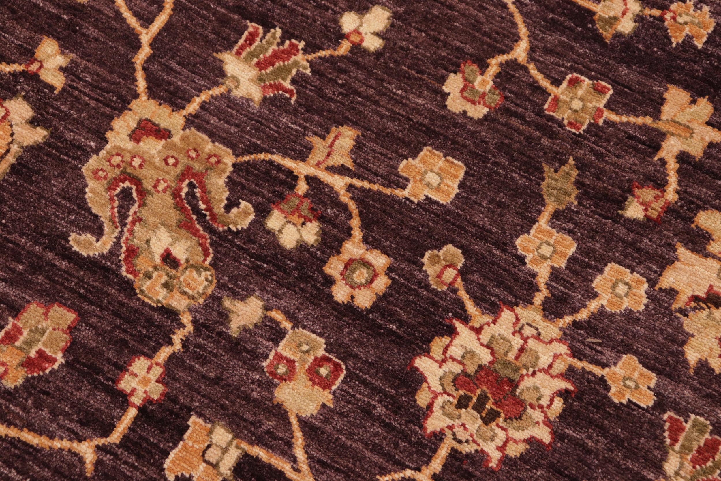handmade Traditional Kafkaz Purple Beige Hand Knotted RECTANGLE 100% WOOL area rug 8x11