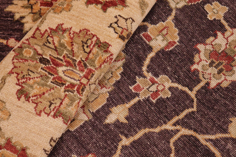 handmade Traditional Kafkaz Purple Beige Hand Knotted RECTANGLE 100% WOOL area rug 8x11