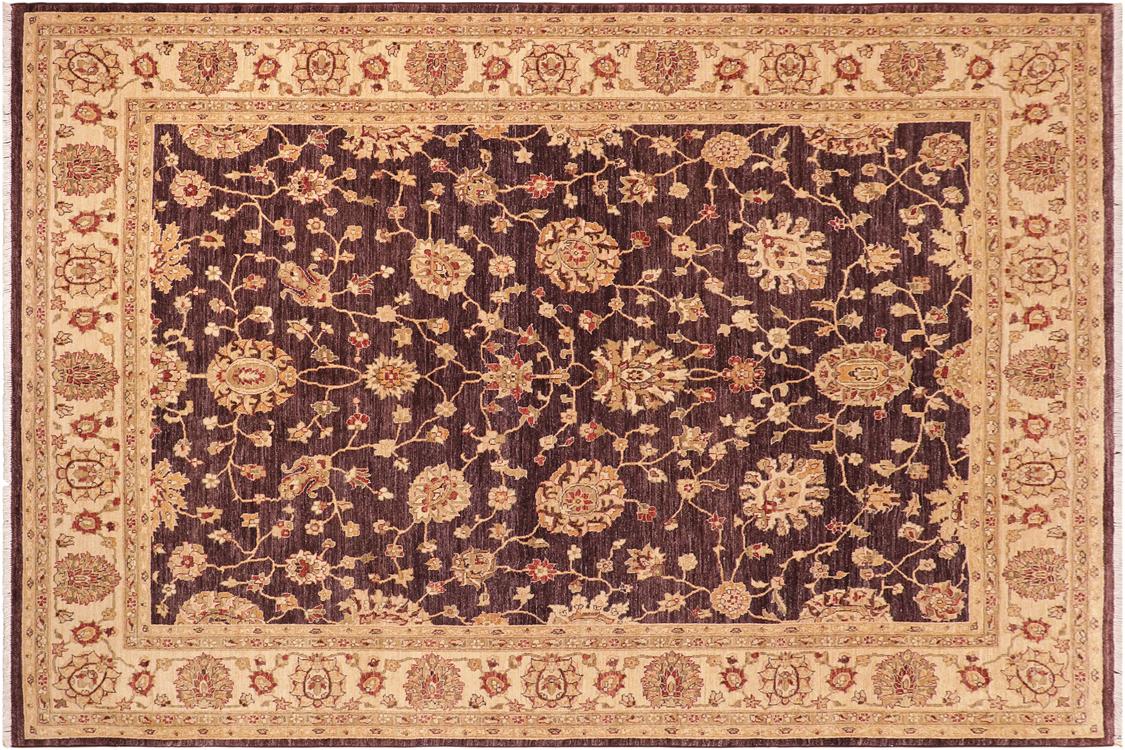 handmade Traditional Kafkaz Purple Beige Hand Knotted RECTANGLE 100% WOOL area rug 8x11