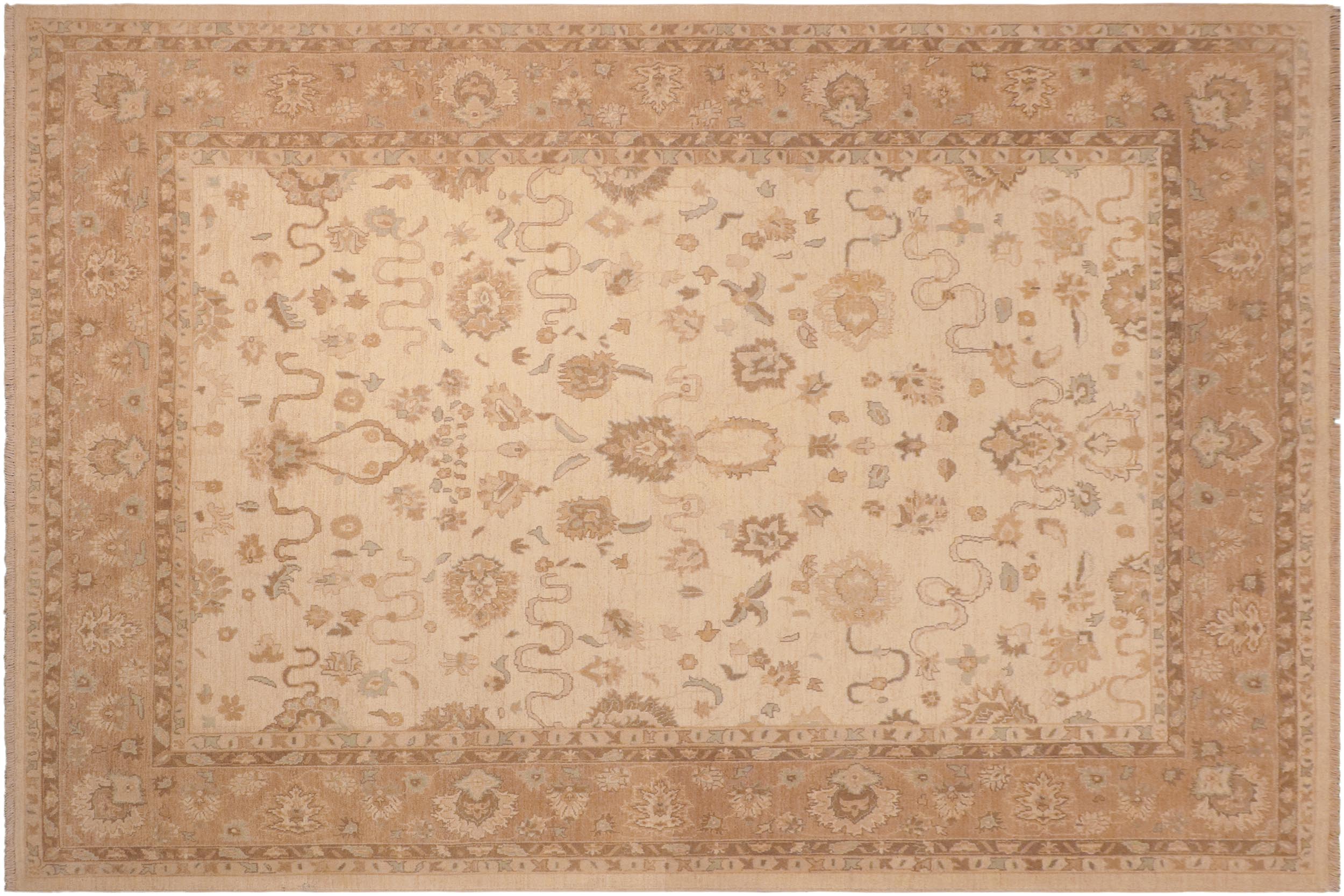 handmade Traditional Kafkaz Beige Lt. Brown Hand Knotted RECTANGLE 100% WOOL area rug 8x10