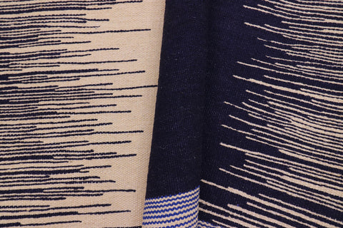 handmade Modern Kilim Beige Blue Hand-Woven RECTANGLE 100% WOOL area rug 5 x 8