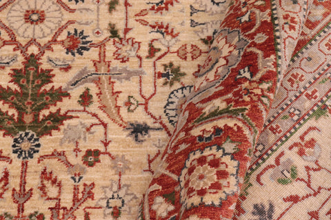 handmade Traditional Kafkaz Tan Rust Hand Knotted RECTANGLE 100% WOOL area rug 8x10