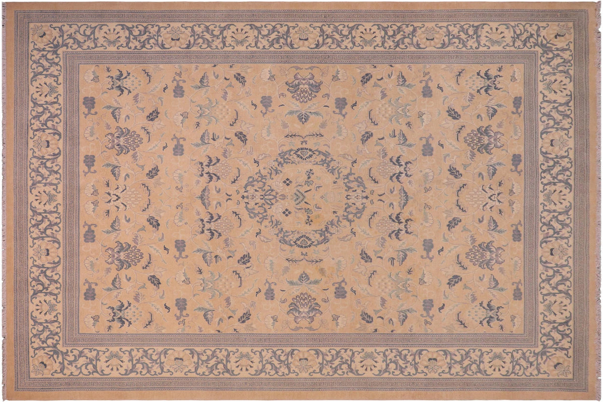 handmade Traditional Kafkaz Tan Beige Hand Knotted RECTANGLE 100% WOOL area rug 8x10