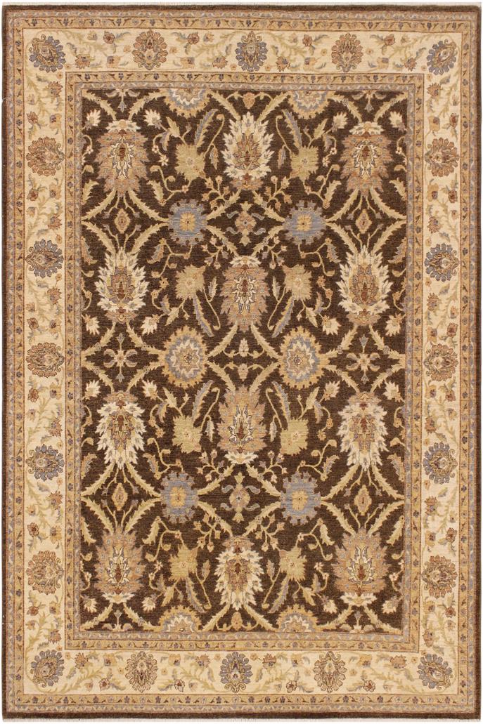 handmade Traditional Kafkaz Brown Beige Hand Knotted RECTANGLE 100% WOOL area rug 8X10