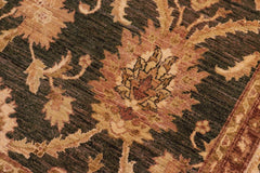 handmade Transitional Kafkaz Charcoal Beige Hand Knotted RECTANGLE 100% WOOL area rug 8X10