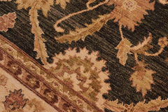 handmade Transitional Kafkaz Charcoal Beige Hand Knotted RECTANGLE 100% WOOL area rug 8X10