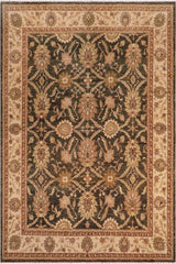 handmade Transitional Kafkaz Charcoal Beige Hand Knotted RECTANGLE 100% WOOL area rug 8X10