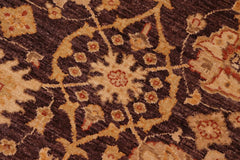 handmade Transitional Kafkaz Aubergine Beige Hand Knotted RECTANGLE 100% WOOL area rug 8X9