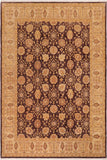 handmade Transitional Kafkaz Aubergine Beige Hand Knotted RECTANGLE 100% WOOL area rug 8 x 9