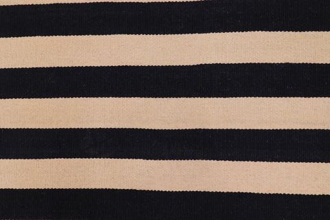 handmade Modern Kilim Beige Black Hand-Woven RUNNER 100% WOOL area rug 3 x 10