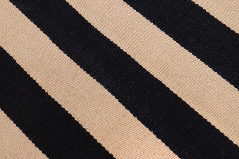 handmade Modern Kilim Beige Black Hand-Woven RUNNER 100% WOOL area rug 3 x 10