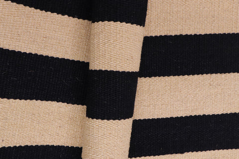 handmade Modern Kilim Beige Black Hand-Woven RUNNER 100% WOOL area rug 3 x 10