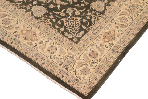 handmade Traditional Kafkaz Green Ivory Hand Knotted RECTANGLE 100% WOOL area rug 8x10