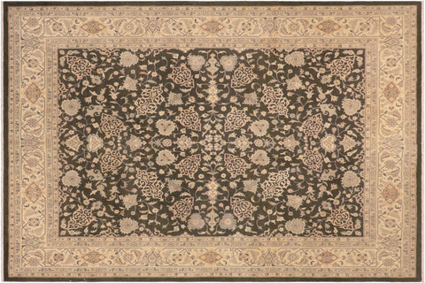 handmade Traditional Kafkaz Green Ivory Hand Knotted RECTANGLE 100% WOOL area rug 8x10