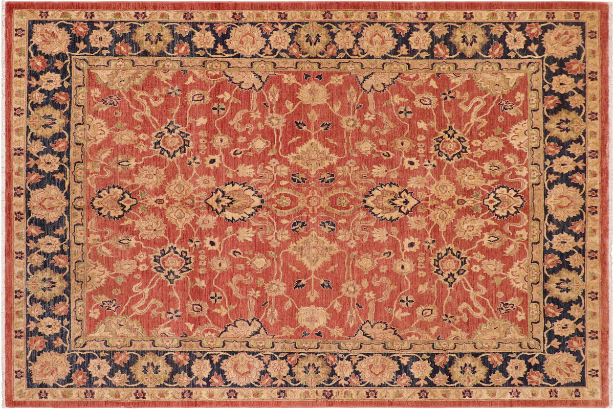 handmade Traditional Kafkaz Rust Blue Hand Knotted RECTANGLE 100% WOOL area rug 8x10