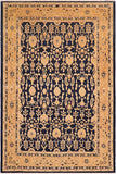 handmade Traditional Kafkaz Blue Dark Tan Hand Knotted RECTANGLE 100% WOOL area rug 8 x 10