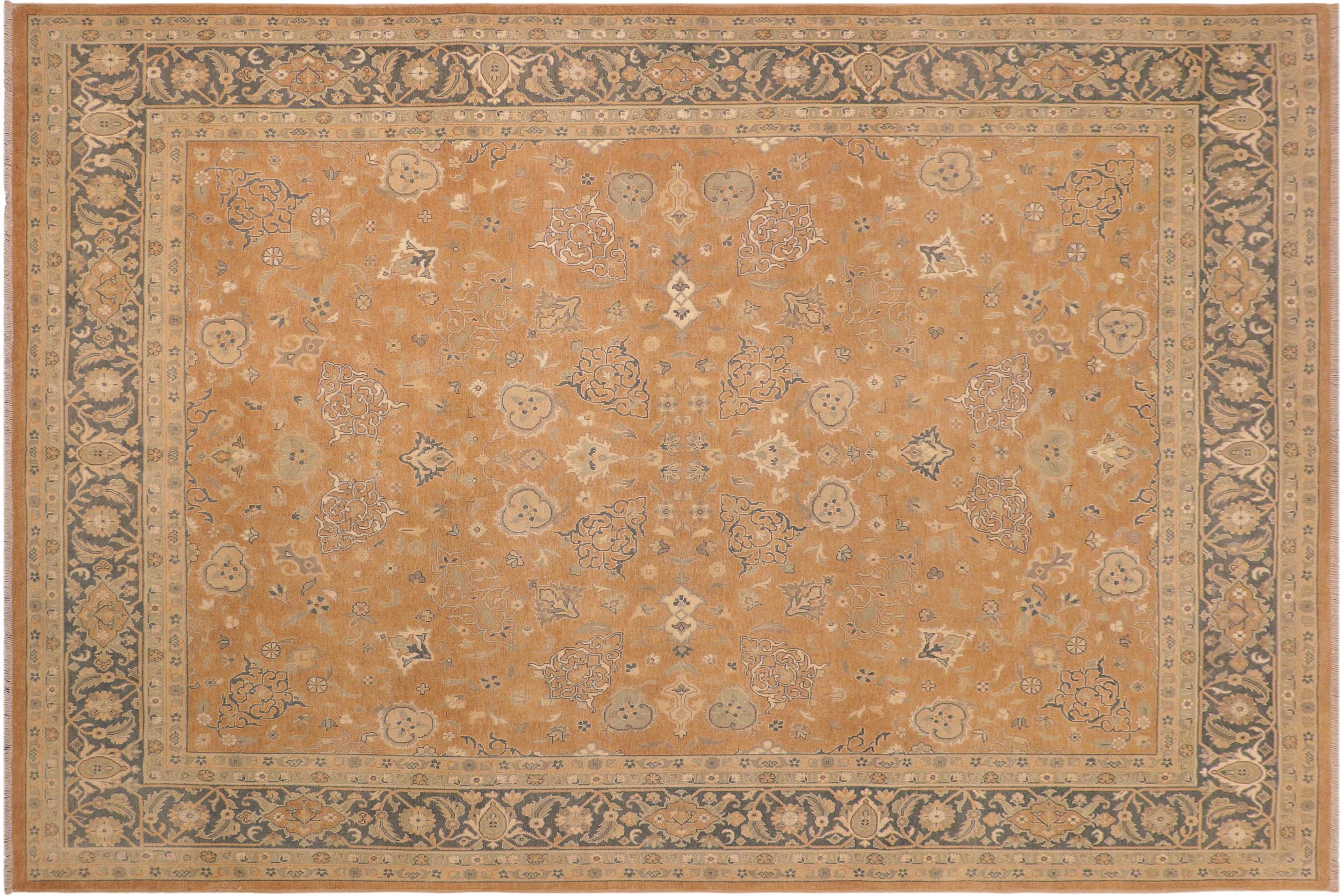 handmade Traditional Kafkaz Lt. Brown Green Hand Knotted RECTANGLE 100% WOOL area rug 8x10