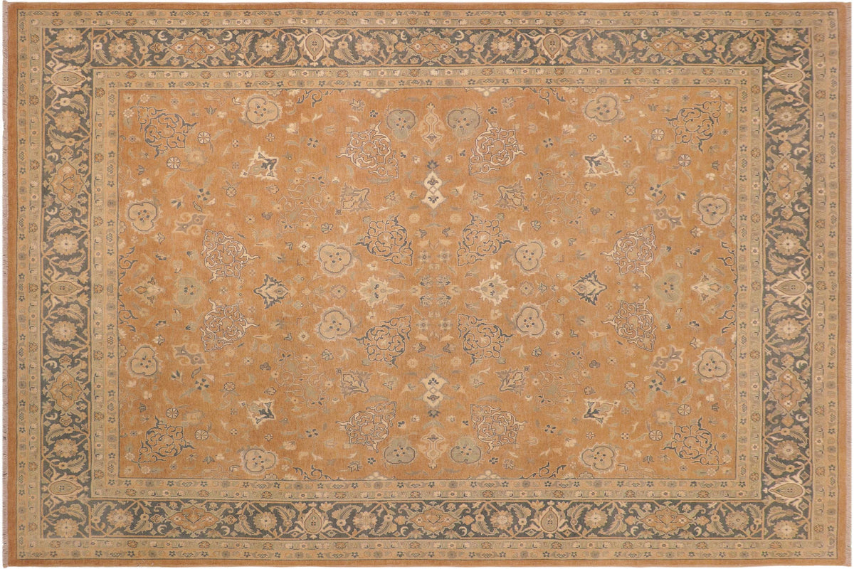 handmade Traditional Kafkaz Lt. Brown Green Hand Knotted RECTANGLE 100% WOOL area rug 8x10