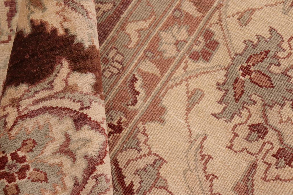 handmade Traditional Design Beige Brown Hand Knotted RECTANGLE 100% WOOL area rug 8 x 10