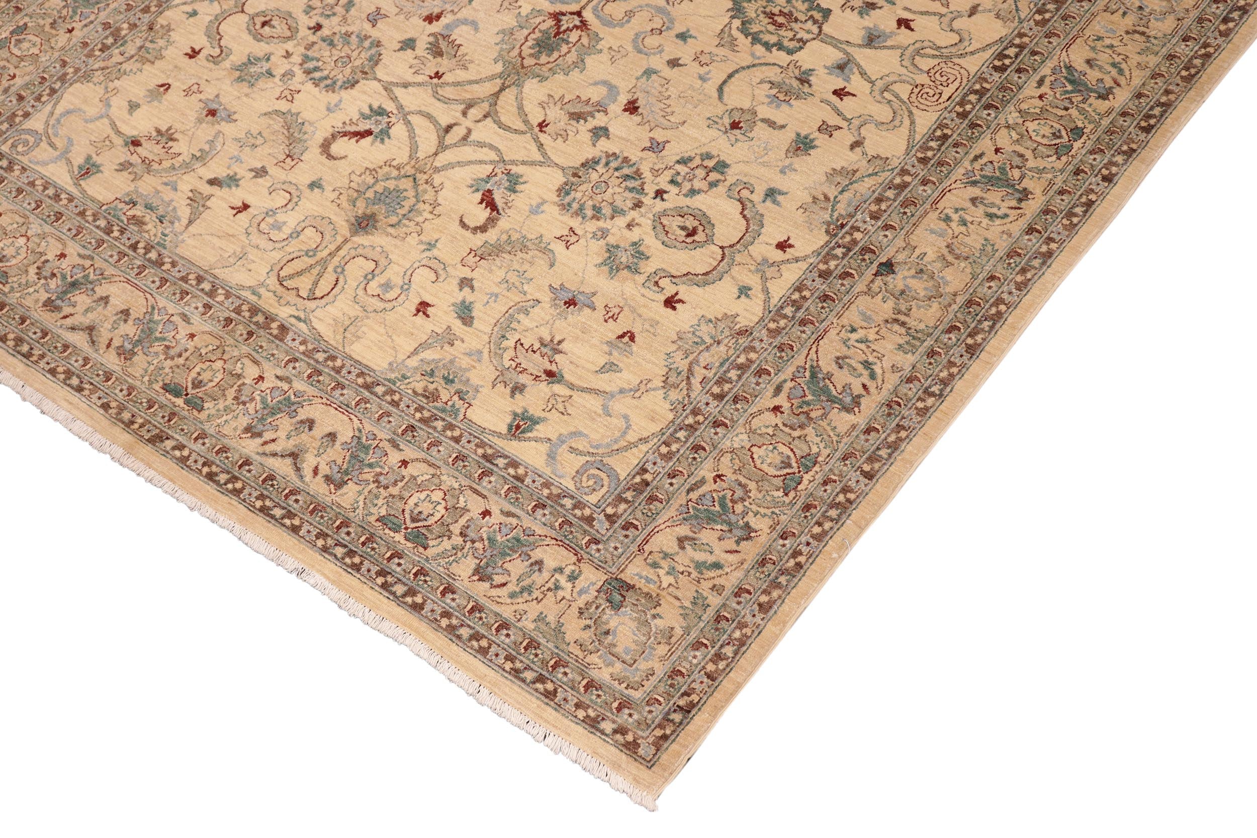handmade Traditional Kafkaz Ivory Ivory Hand Knotted RECTANGLE 100% WOOL area rug 8x10