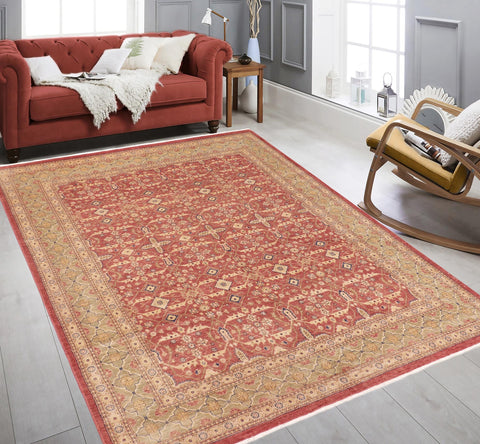 handmade Transitional Kafkaz Red Lt. Green Hand Knotted RECTANGLE 100% WOOL area rug 8' x 10'