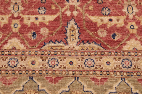 handmade Transitional Kafkaz Red Lt. Green Hand Knotted RECTANGLE 100% WOOL area rug 8' x 10'