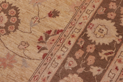 handmade Traditional Kafkaz Tan Brown Hand Knotted RECTANGLE 100% WOOL area rug 8x10