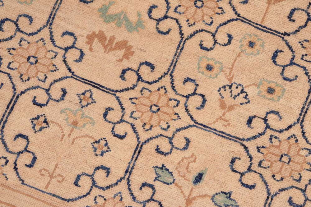 handmade Transitional Kafkaz Beige Lt. Green Hand Knotted RECTANGLE 100% WOOL area rug 8 x 10