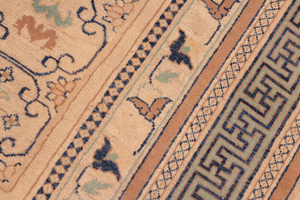 handmade Transitional Kafkaz Beige Lt. Green Hand Knotted RECTANGLE 100% WOOL area rug 8 x 10