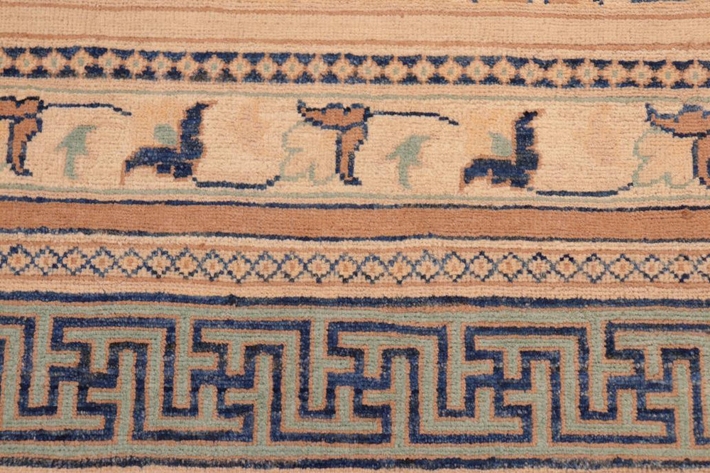 handmade Transitional Kafkaz Beige Lt. Green Hand Knotted RECTANGLE 100% WOOL area rug 8 x 10