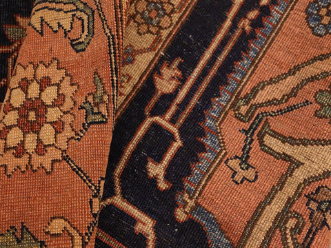 handmade Geometric Antique Rust Blue Hand Knotted RECTANGLE 100% WOOL area rug 8x10